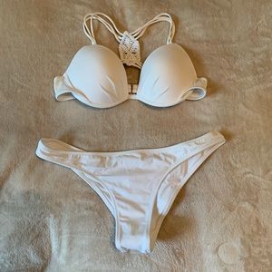 VS White Push Up Macrame Cheeky Bikini